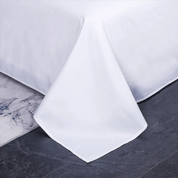 luxury satin white cotton flat sheet